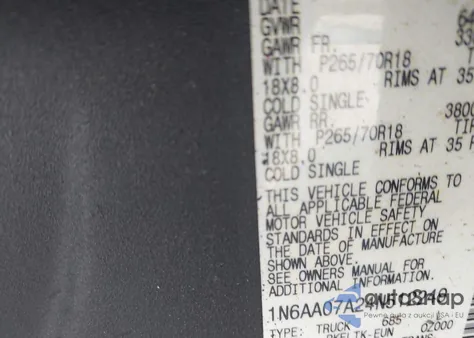 2004 Nissan Titan Se from USA, damaged, VIN 1N6AA07A24N512249